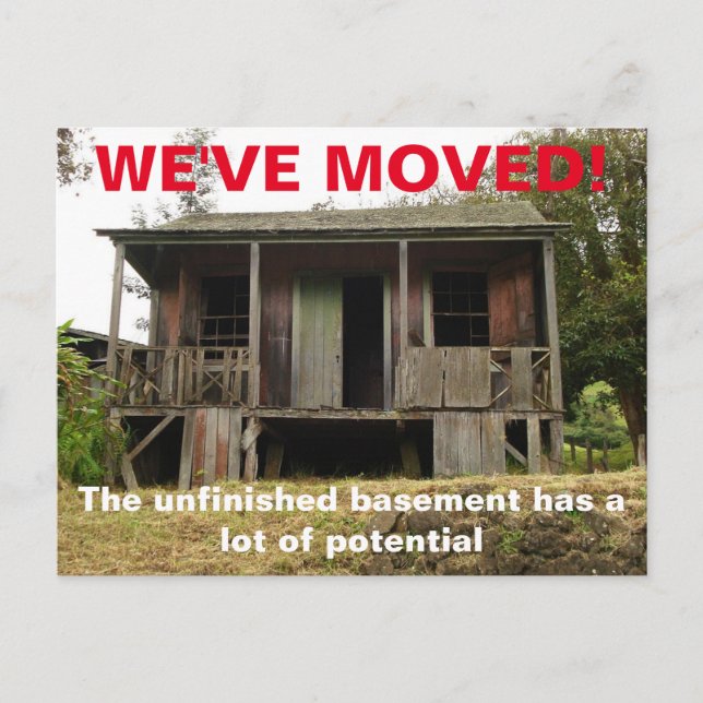 Cartão Postal De Anúncio Mudamos de Cartão-Postal de Endereço (Frente)