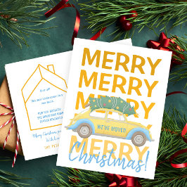 Cartão Postal De Anúncio Mudamos de férias de Natal em casa