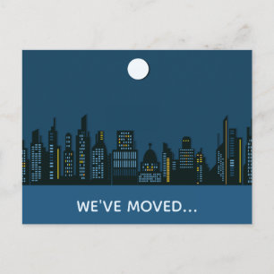 Cartão Postal De Anúncio Mudamos de novo endereço para os prédios da cida