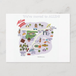 Cartão Postal De Anúncio Mudamos para Allen Texas Postcard