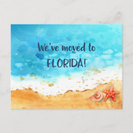 Cartão Postal De Anúncio Mudamos para Florida Beach Change of Address