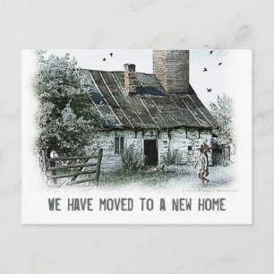 Cartão Postal De Anúncio Mudámos para uma nova casa Área rural