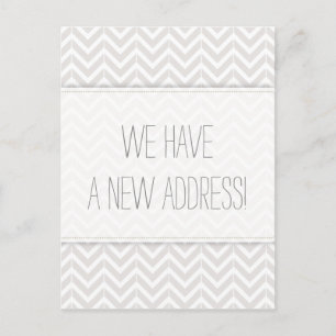 Cartão Postal De Anúncio Mudança de endereço da Cinza moderna e da chave br