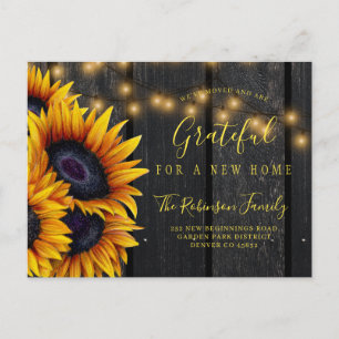 Cartão Postal De Anúncio Mudança de endereço de Ação de Graças nova casa mu