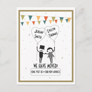 Cartão Postal De Anúncio Mudança de endereço de Alternativo agradável e eng