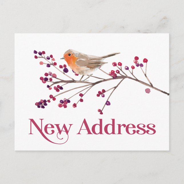 Cartão Postal De Anúncio Mudança de Endereço de Feriado Novo Endereço (Frente)