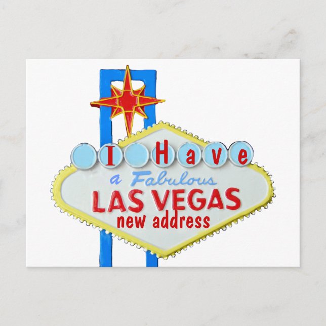 Cartão Postal De Anúncio Mudança de Endereço em Las Vegas (Frente)