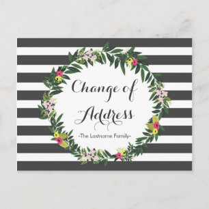 Cartão Postal De Anúncio Mudança de Endereço Floral Jungle