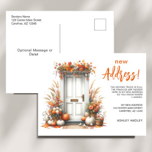 Cartão Postal De Anúncio Mudança de Endereço Outono Novo