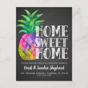 Cartão Postal De Anúncio Mudança de endereço postal movemos abacaxi