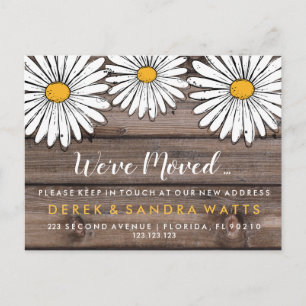 Cartão Postal De Anúncio Mudança de endereço que mudamos para casa Daisy