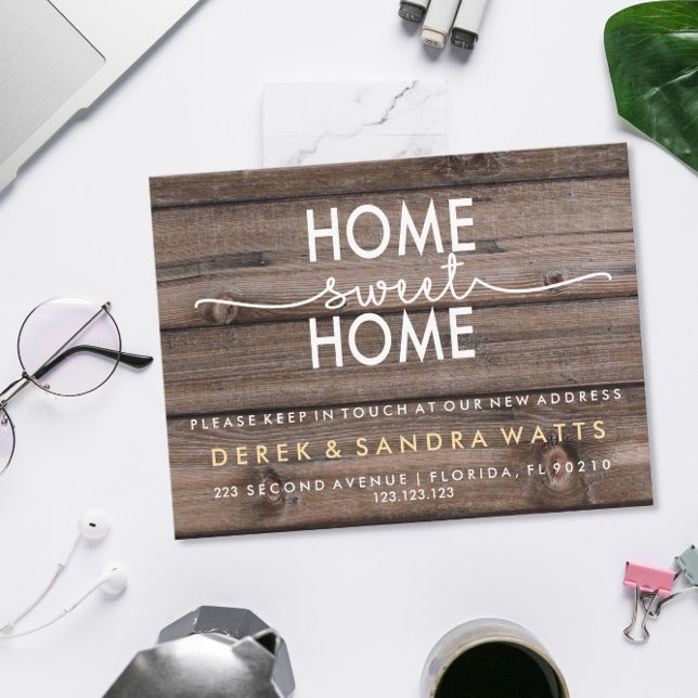 Cartão Postal De Anúncio Mudança de endereço que mudamos para casa tropical (Criador carregado)