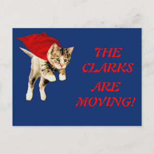 Cartão Postal De Anúncio Mudança de Endereço Superkitty