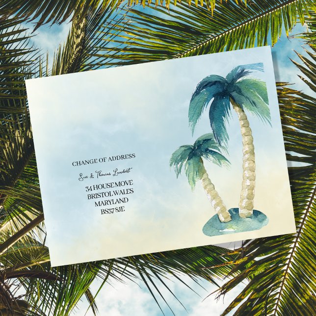 Cartão Postal De Anúncio Mudança de endereço tropical, palmeira, Flórida (Criador carregado)