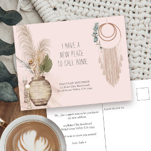 Cartão Postal De Anúncio Mudança de Estilo Boho Chic Novo Lar