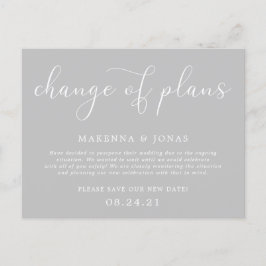Cartão Postal De Anúncio Mudança de Planos Adiamento do Casamento