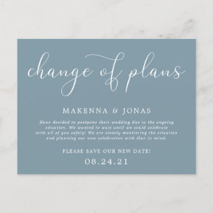 Cartão Postal De Anúncio Mudança de Planos Adiamento do Casamento