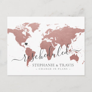 Cartão Postal De Anúncio Mudança de Planos Casamento Adiado