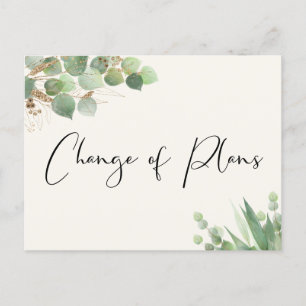 Cartão Postal De Anúncio Mudança de planos para casamento menor Creme de Eu
