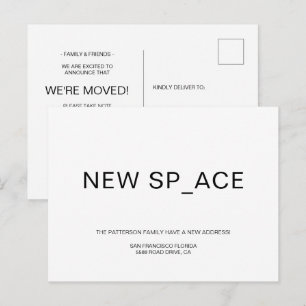 Cartão Postal De Anúncio Mudança para Novo Lar Minimalista Chic