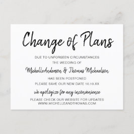 Cartão Postal De Anúncio Mudança Simples em Preto e Branco de Planos