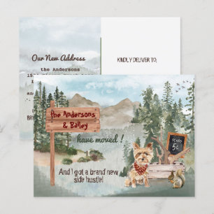Cartão Postal De Anúncio Mudando Cachorro Yorkshire Terrier Novo Endereço P