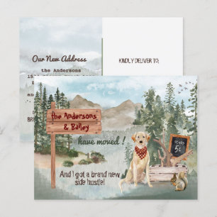 Cartão Postal De Anúncio Mudando Labrador Retriever Amarelo Novo Endereço P