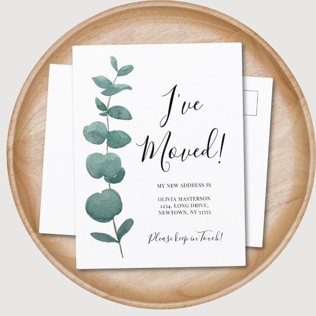 Cartão Postal De Anúncio Mudei de Endereço Eucalyptus (Criador carregado)