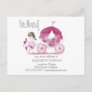 Cartão Postal De Anúncio Mudei-me, Carruagem Flores Novo Endereço