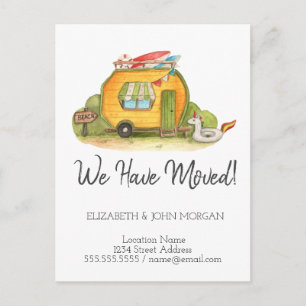 Cartão Postal De Anúncio Mudei-me, Novo Endereço, Nova Casa, Casa de Acampa