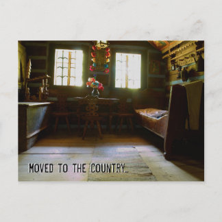 Cartão Postal De Anúncio Mudou-se para o Campo | Mudança de Endereço Divert