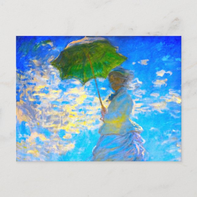 Cartão Postal De Anúncio Mulher com Guarda-Sol de Monet (Frente)