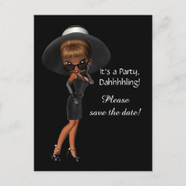 Cartão Postal De Anúncio Mulheres Diva Salvar a Data