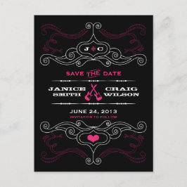 Cartão Postal De Anúncio Música Roll 'n', Rosa e Black Rock, Pensava Casame