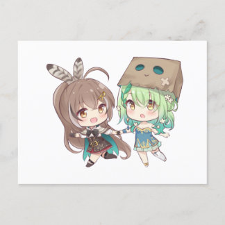 Cartão Postal De Anúncio Nanashi Mumei (七詩ムメイ) e Ceres Fauna (セレス・ファウナ)