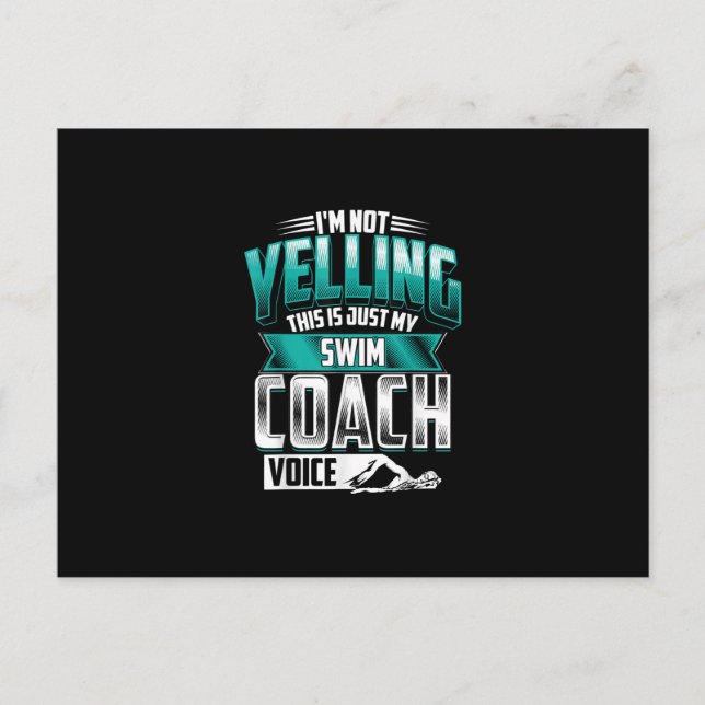 Cartão Postal De Anúncio Não Estou Gritando Voz de Treinador de Natação Eng (Frente)