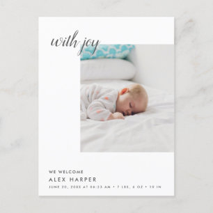 Cartão Postal De Anúncio Nascimento mínimo moderno da colagem da foto