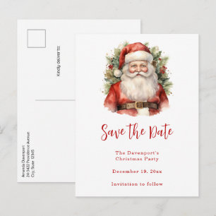 Cartão Postal De Anúncio Natais vintages que Santa Claus sorri