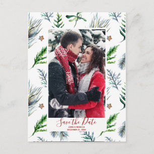 Cartão Postal De Anúncio natal de inverno salve a data postal