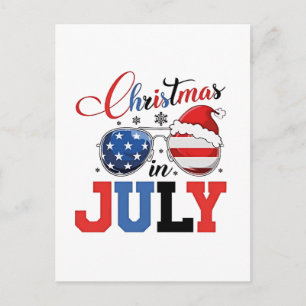 Cartão Postal De Anúncio Natal em julho Papais noeis engraçados Natal 4-07 