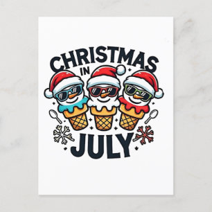 Cartão Postal De Anúncio Natal em Sorvete de 4 de Julho EUA 