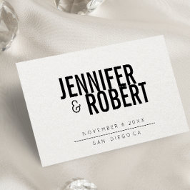 Cartão Postal De Anúncio Negrito Minimalista Moderno PRETO SALVE A DATA