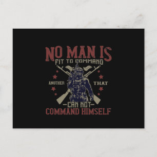 Cartão Postal De Anúncio Nenhum Homem é Adequado Para Comandar