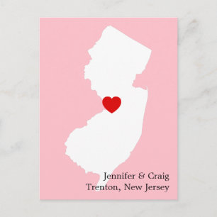 Cartão Postal De Anúncio New Jersey Love Save the Date