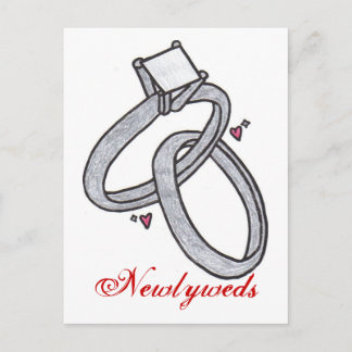 Cartão Postal De Anúncio Newlyweds