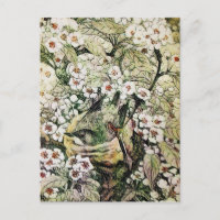 NINHO DE PÁSSARO, ÁRVORE COM FLORES DE PRIMAVERA B