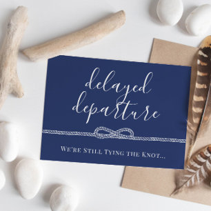 Cartão Postal De Anúncio Nó de Corda Náutica Casamento Adiado
