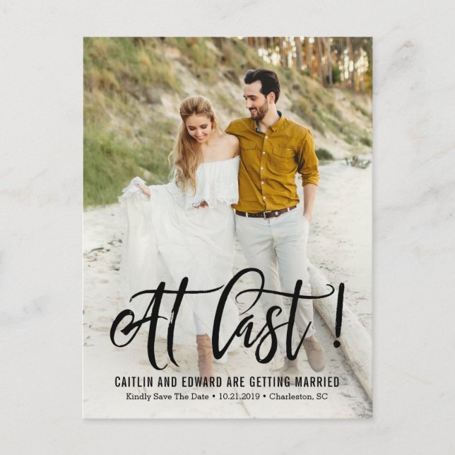 Cartão Postal De Anúncio No Último Casamento Salve O Cartão-Postal De Data  (Frente)