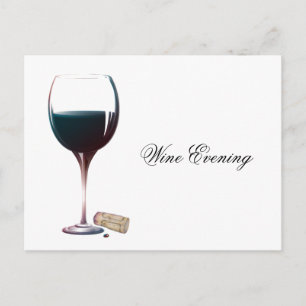 Cartão Postal De Anúncio Noite de Vinho Salve a Data