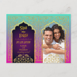 Cartão Postal De Anúncio Noites Árabes de Bollywood Salve a Data